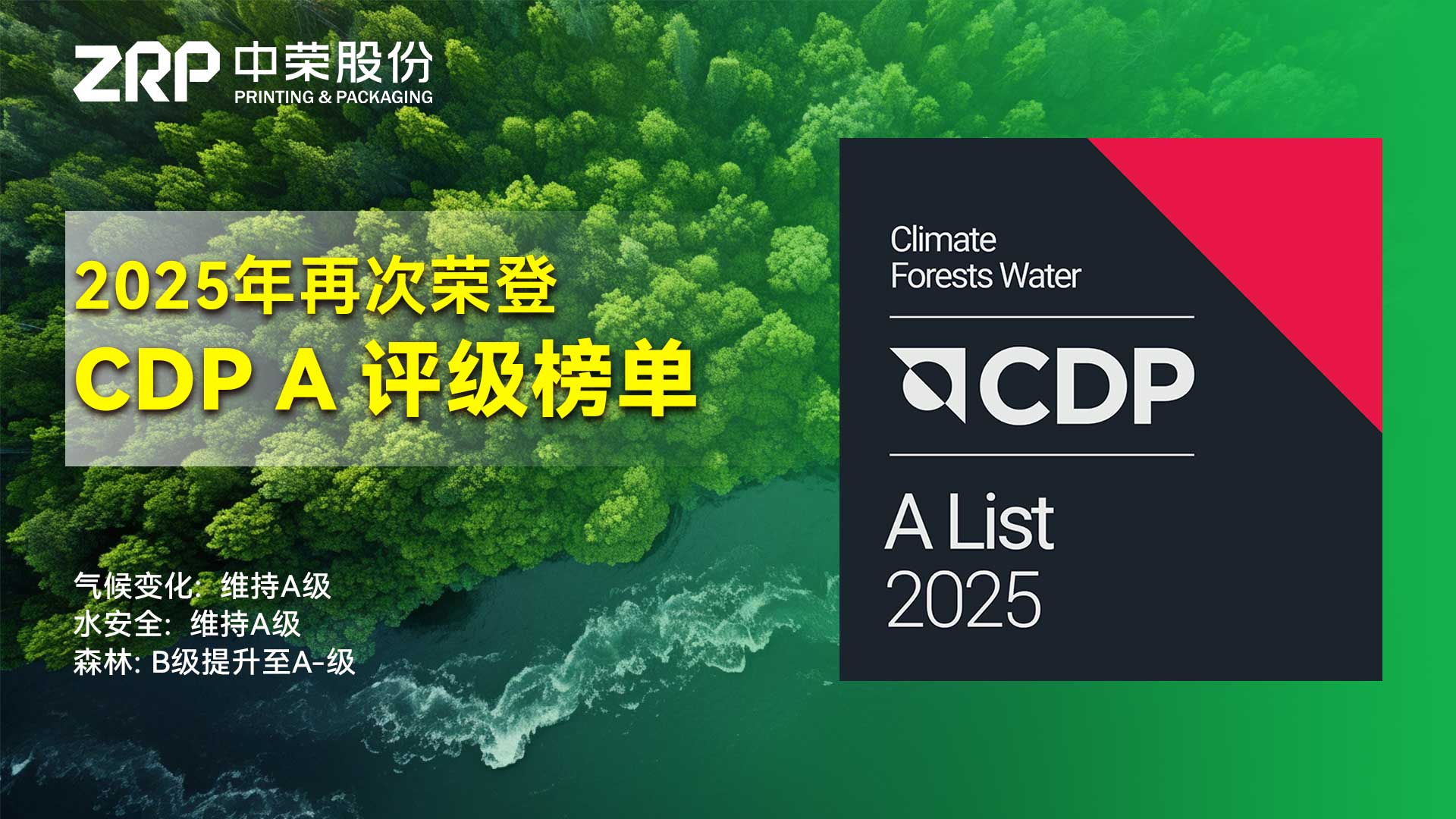 蝉联庆幸！7790必发集团股份陆续两年荣获CDP“A级”环保评级，启航2026高质量可持续发展新征程